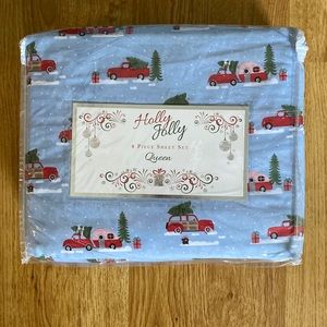 Brand New Holly Jolly Christmas Camper Sheets Size Queen